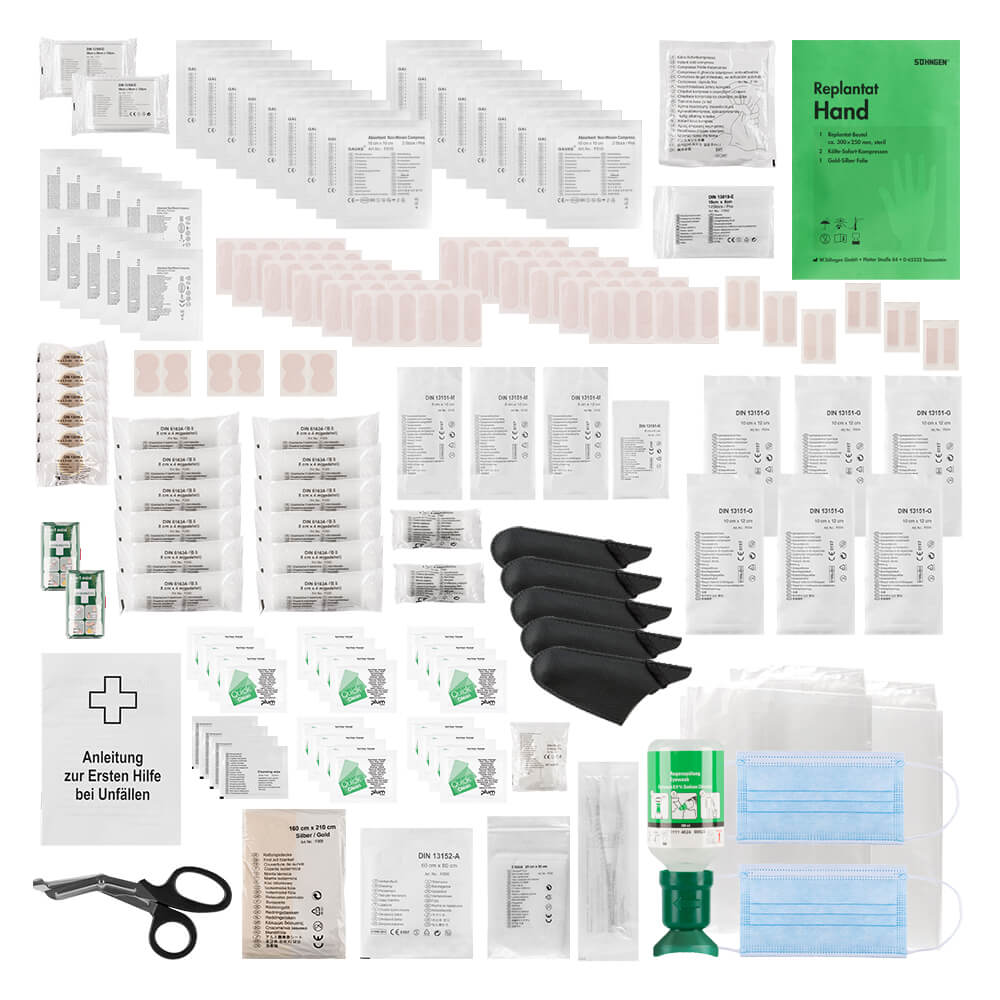 Erste-Hilfe-Nachfüllset Holzbearbeitung, DIN 13157 mit branchenspez. Zusatz