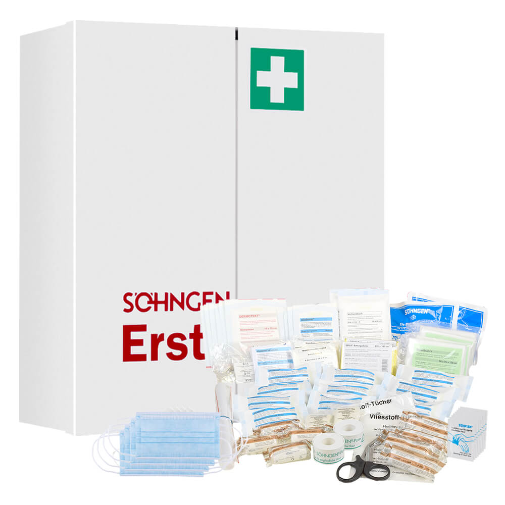 SÖHNGEN Verbandschrank Hamburg-Rom, weiß, Stahlblech, ASR A4.3/DIN 13169