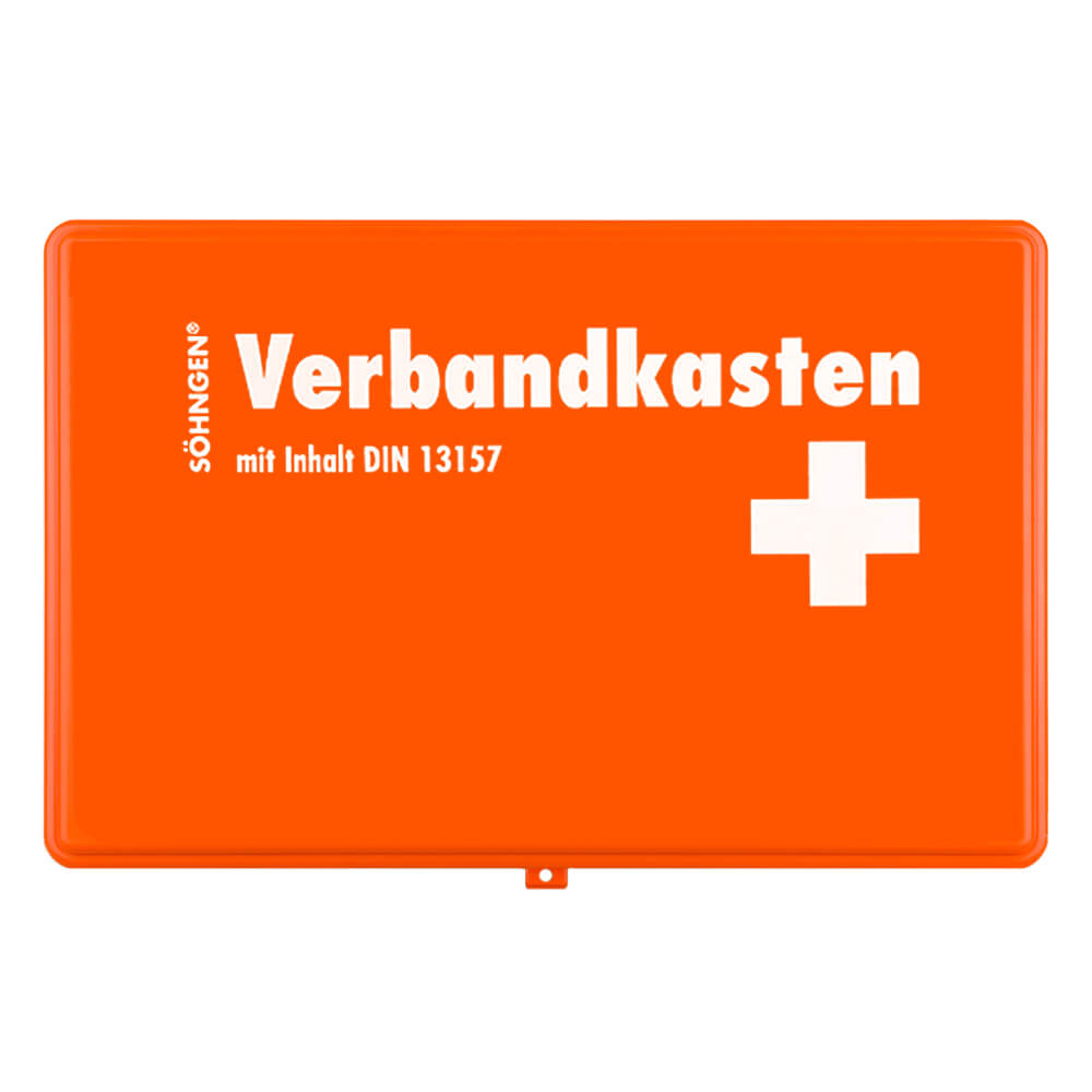 SÖHNGEN Verbandskasten Kiel, orange, DIN 13157, Verbandskasten, Notfallkoffer, Erste Hilfe Kasten