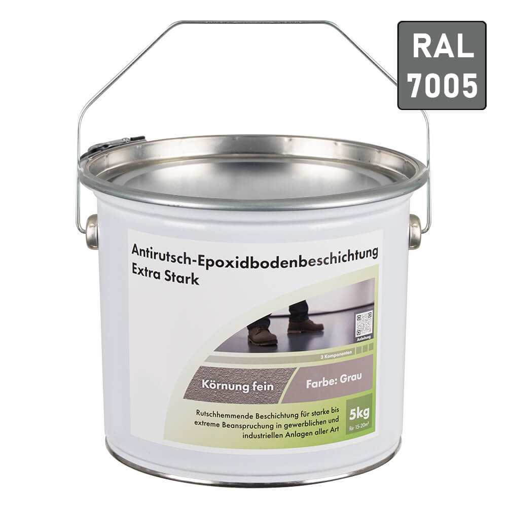 Antirutsch Beschichtung Extra Stark, feine Körnung, R11 grau, 10 Kg