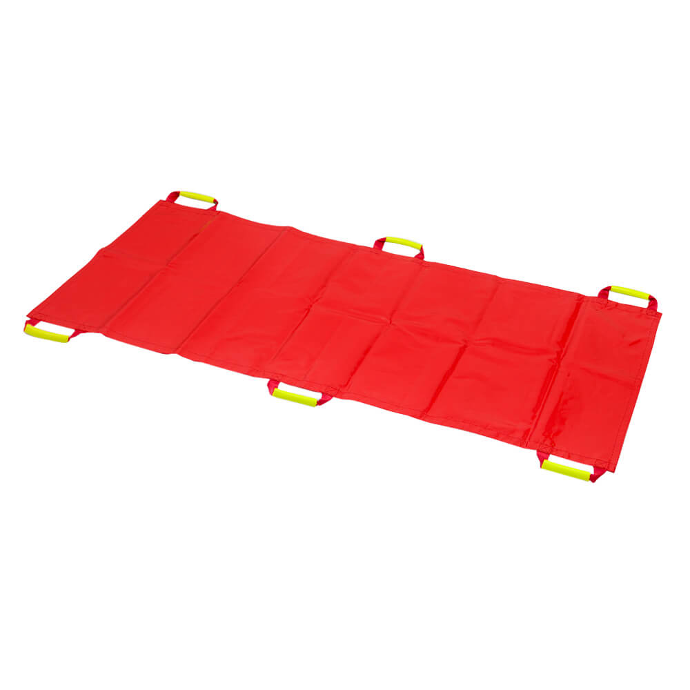 Rettungstuch Plane, mit 6 Tragegriffen, rot, 2 m x 85 cm, EN 1865, bis 150 kg