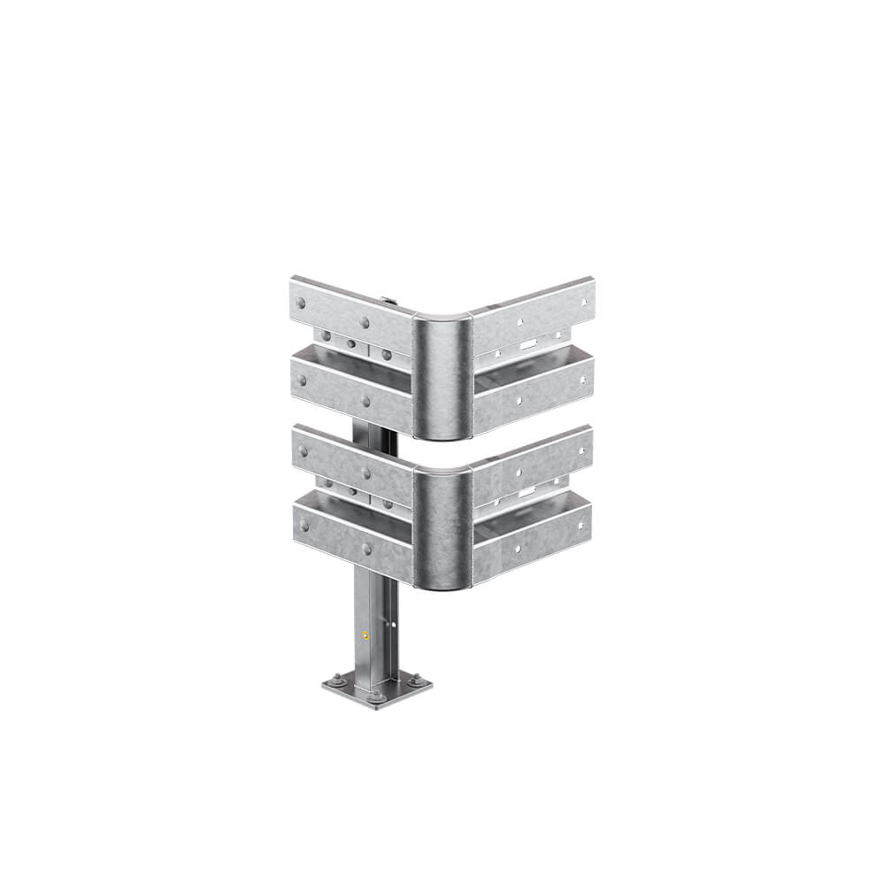 Schutzplanken-Erweiterungs-Set Außenecke M100-2SP, aufdübeln, Stahl, B-Profil