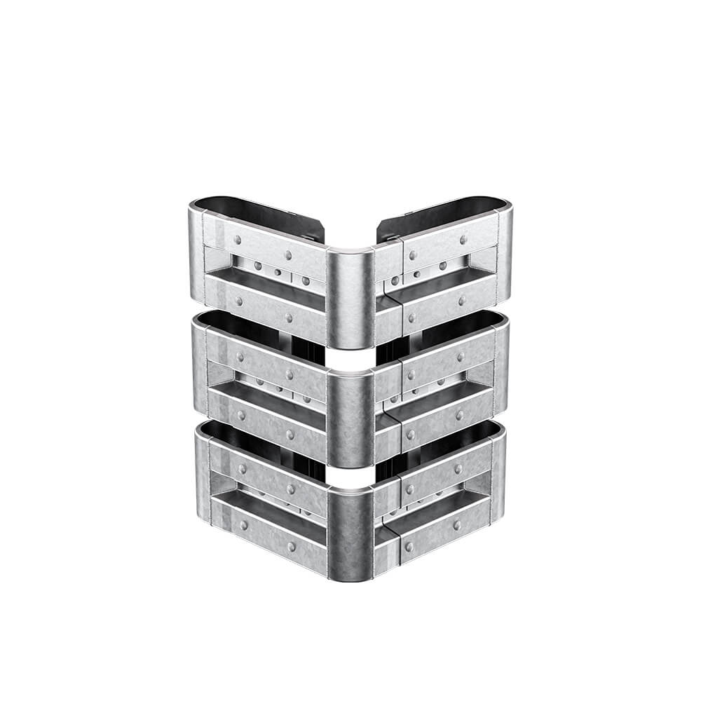 Außenwinkel-Komplett-Set M100-3SP, 77 cm Seitenlänge, aufdübeln, Stahl, B-Profil