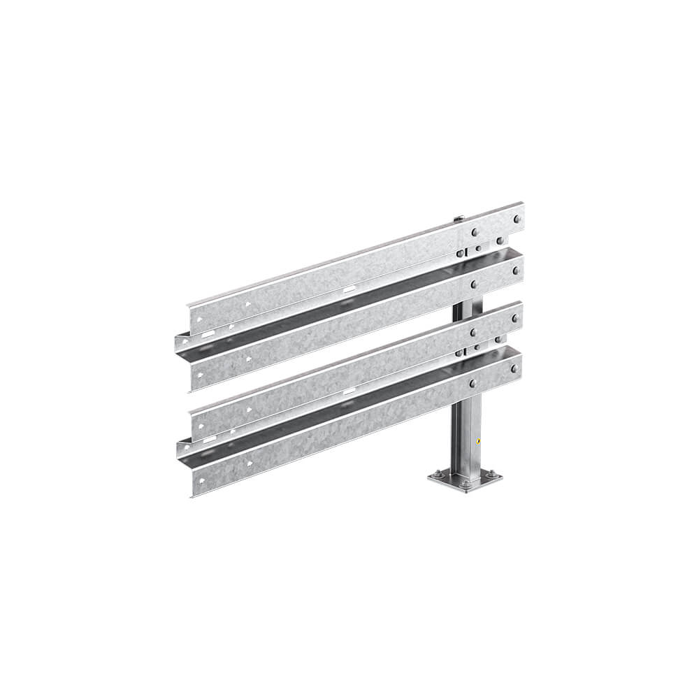 Schutzplanken-Erweiterungs-Set M100-2SP, 133 cm, aufdübeln, Stahl, B-Profil