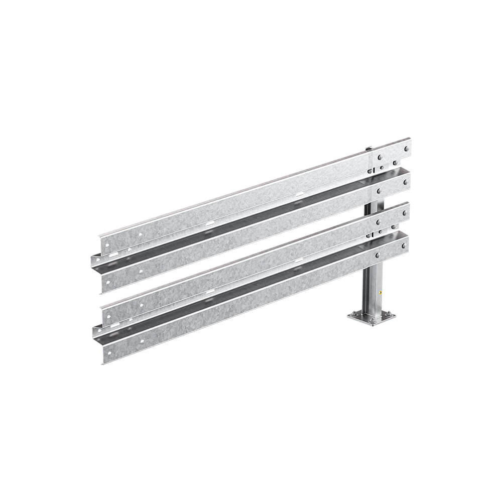 Schutzplanken-Erweiterungs-Set M100-2SP, 200 cm, aufdübeln, Stahl, B-Profil