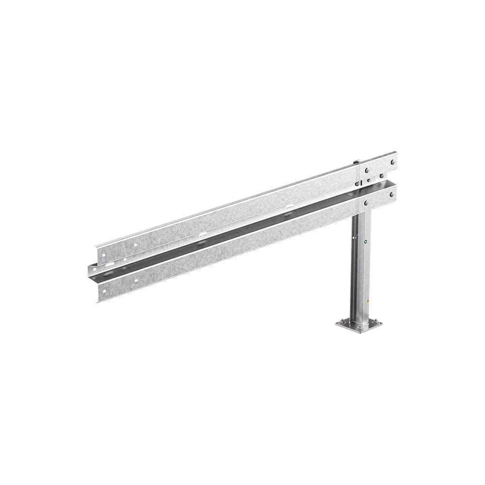 Schutzplanken-Erweiterungs-Set M100-1SP, 200 cm, aufdübeln, Stahl, B-Profil