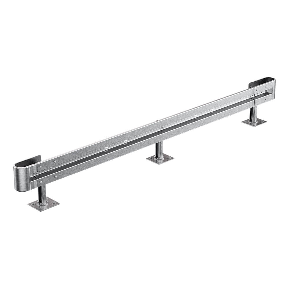 Schutzplanken-Komplett-Set, Sigma-51,5, 1SP, 480 cm, aufdübeln, Stahl, B-Profil