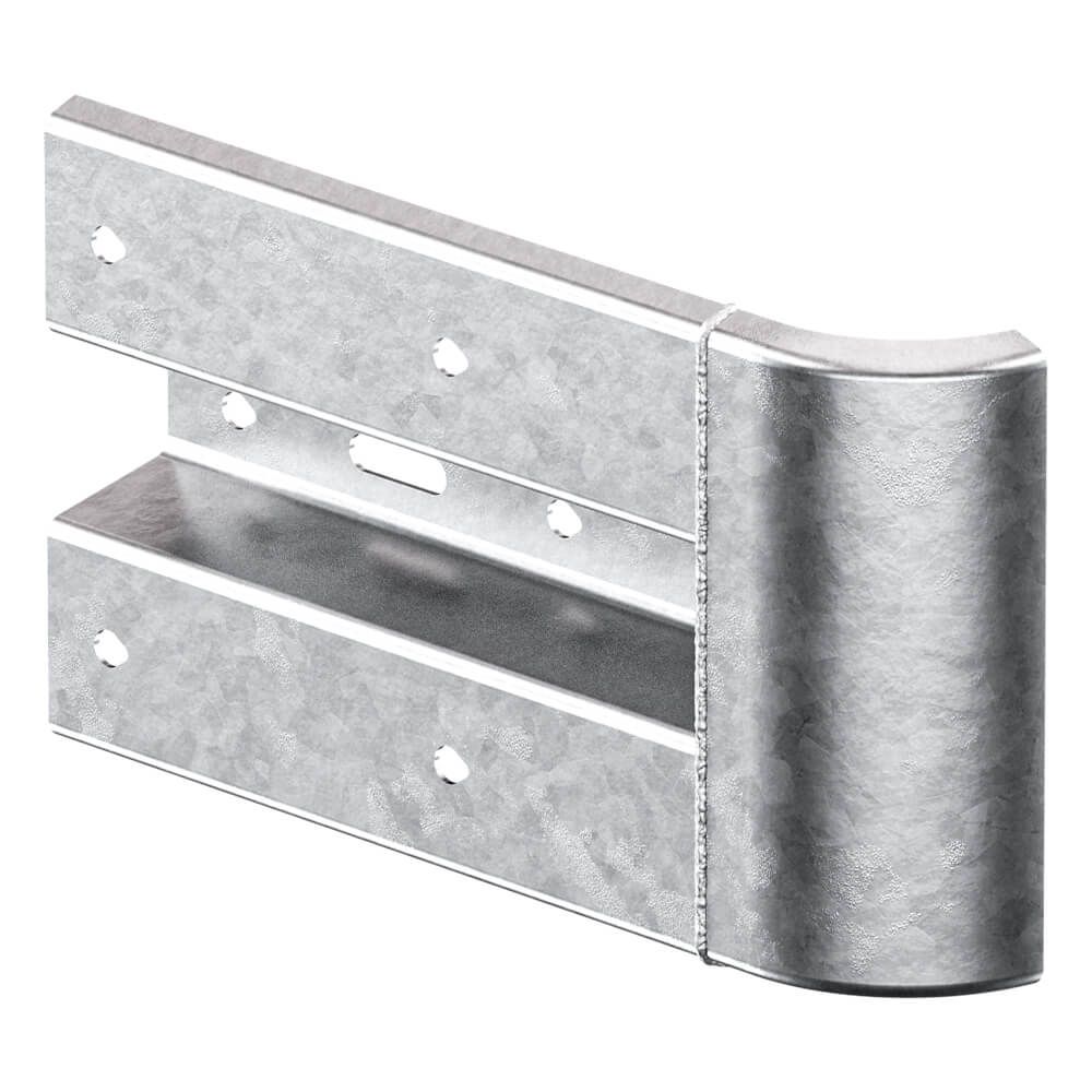 Endschwinge rechts für Schutzplanken mit B-Profil, Stahl, 55 cm