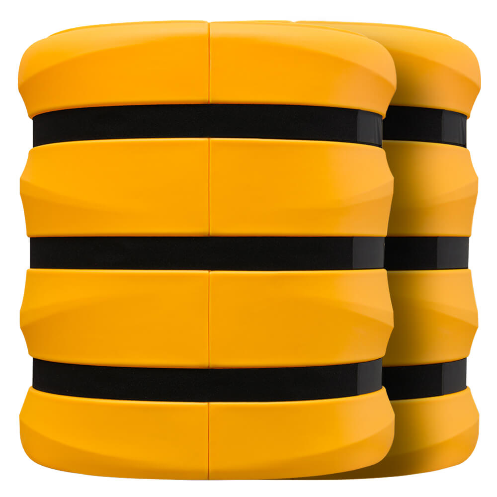 Sparset 2x Säulenschutz gelb, 1,1 m hoch, Ø 93 cm, für Säulen bis 51 x 51 cm