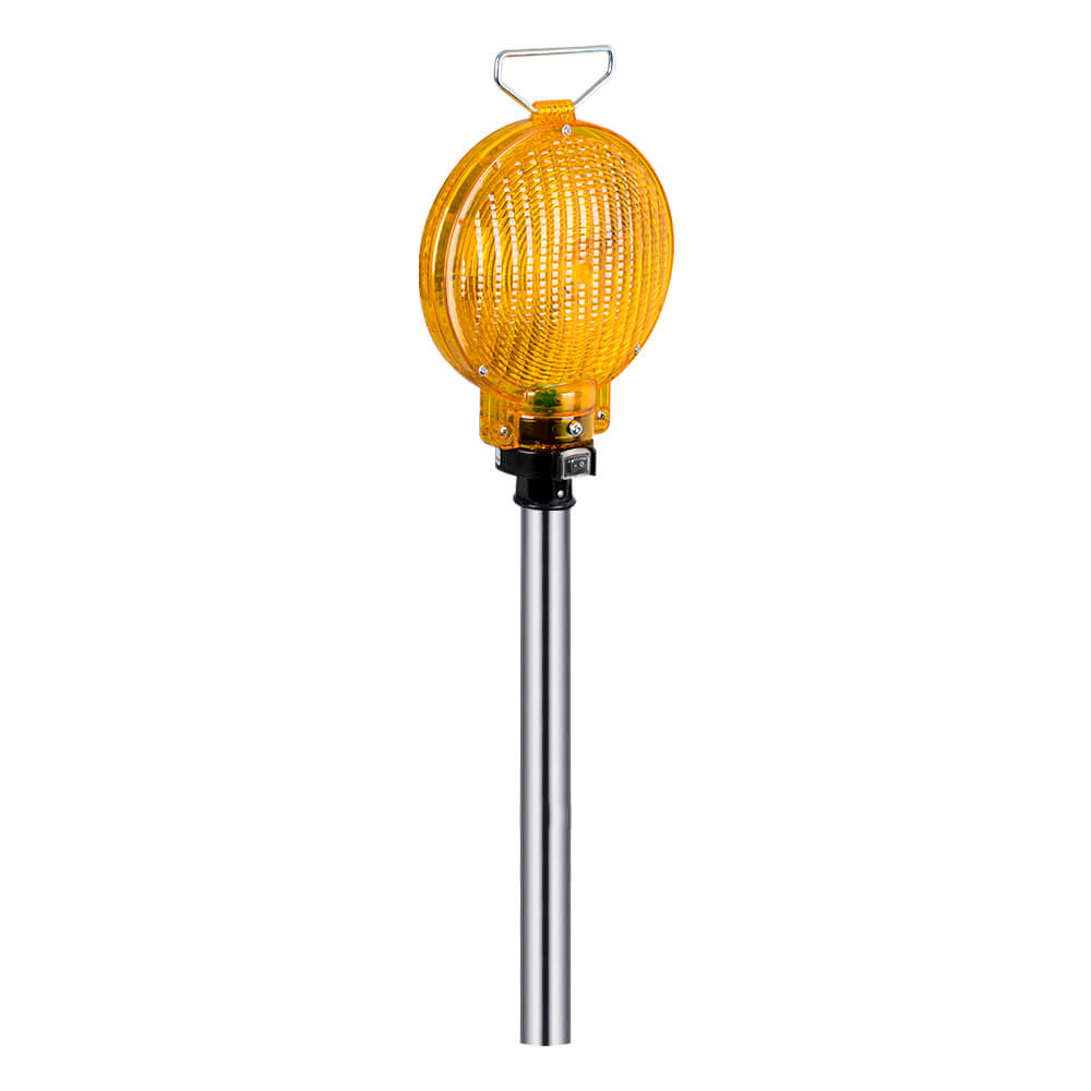 NISSEN Stab-Leuchte LED 62/S, 2-seitig, für Leitkegel ab 50 cm, gelb, Ø 20 cm, Baustellenlampe, Baustellenleuchte, Warnleuchte