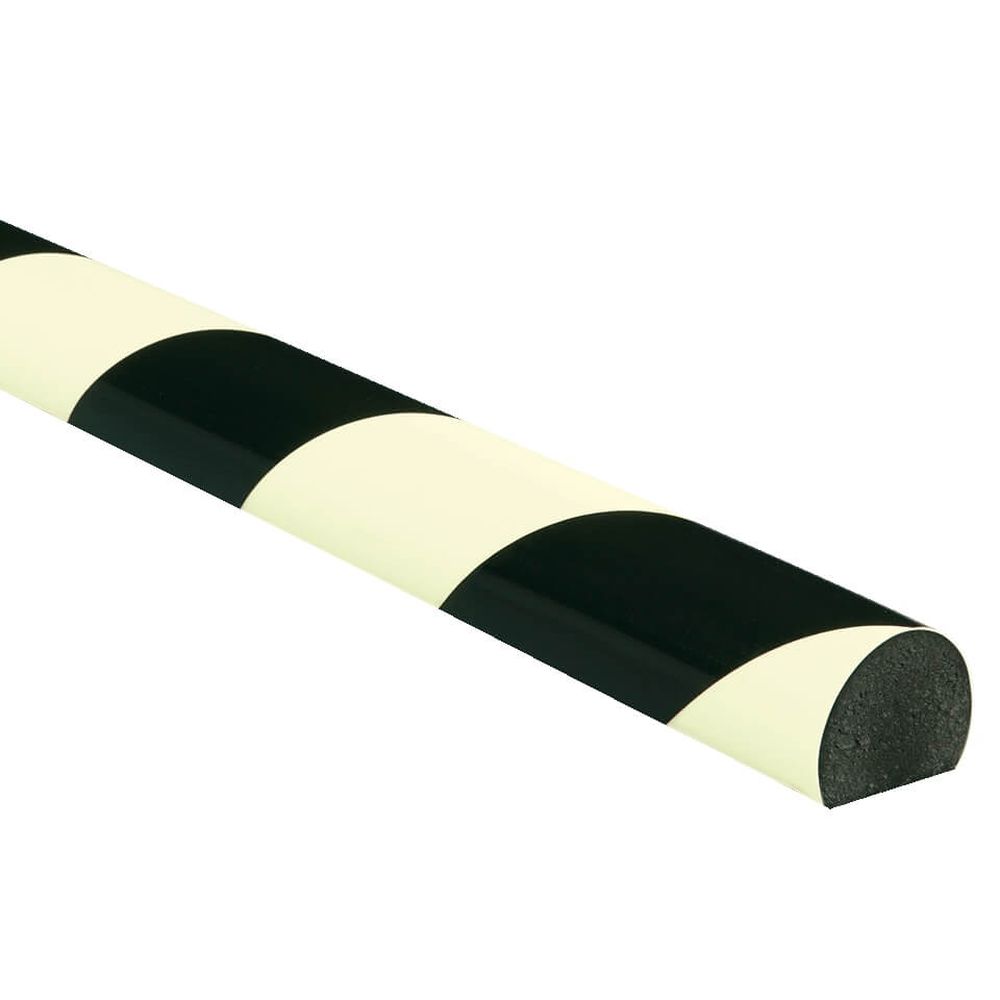 KNUFFI Flächenschutzprofil Typ C, selbstklebend, nachleuchtend, gelb/schw., 1 m