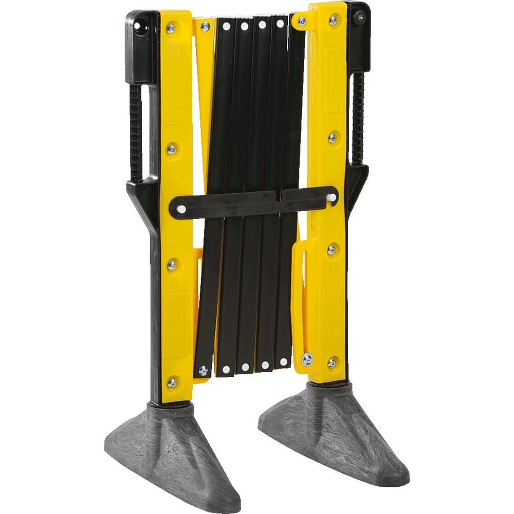Scherensperre Kunststoff, bis 3 m ausziehbar, gelb/schwarz, 10,5 kg, Scherengitter, Scherenzaun, Absperrschere