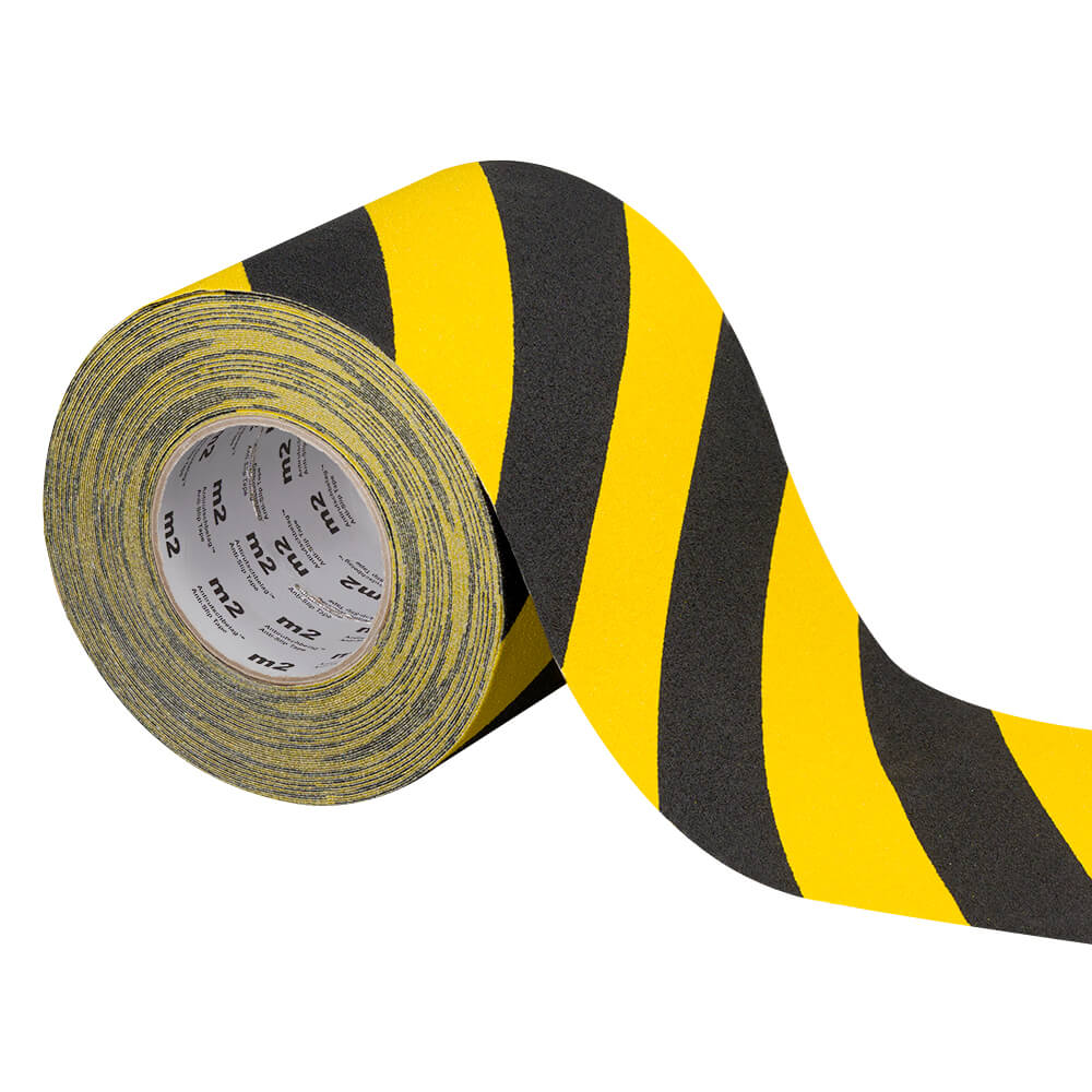 Antirutschbelag, für strukturierte Flächen, schwarz/gelb, 15 cm, 18,30 m/Rolle