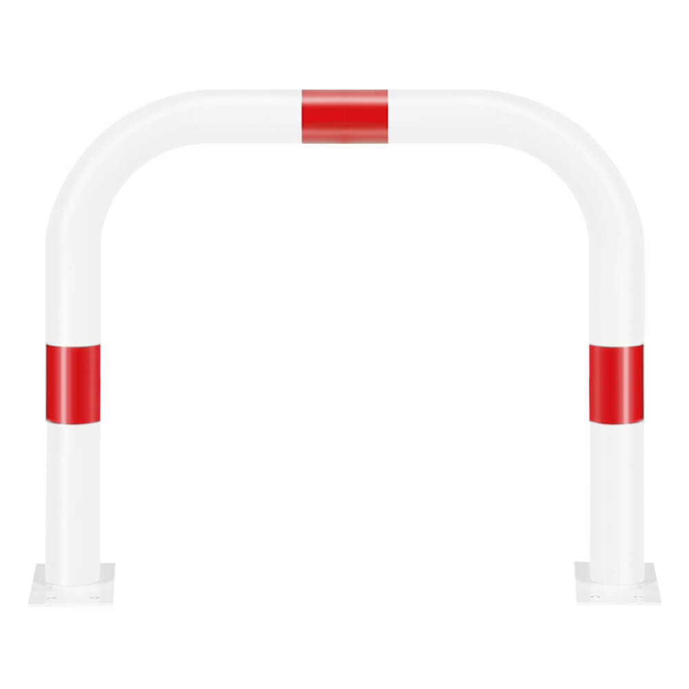 ROBUSTO Rammschutzbügel, r/w, aufdübeln, Stahl, Ø 7,6 cm, 75 x 65 cm