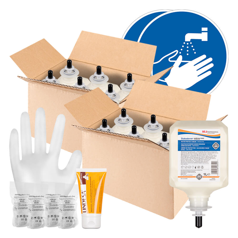 SC Johnson Stokoderm AQUA PURE Hautschutzcreme, 12 x 1000 ml Kartusche, Sparset