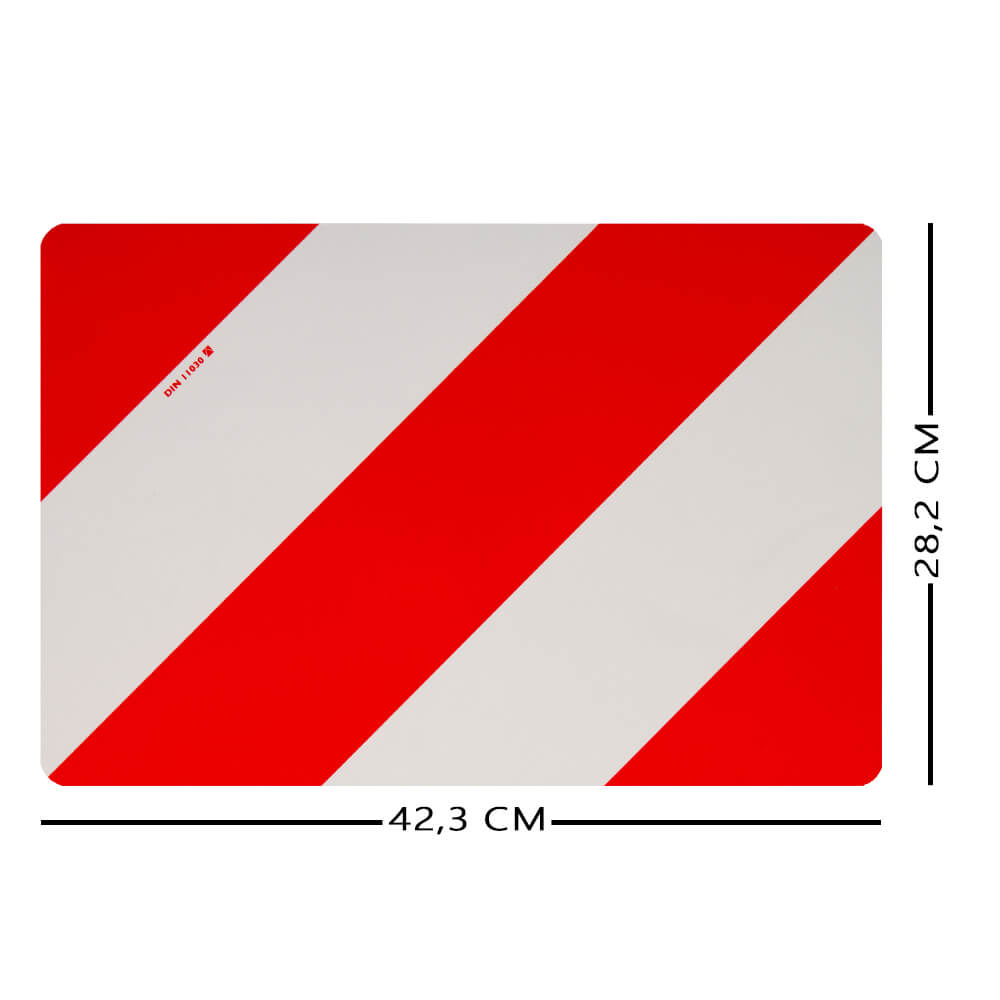 Warntafel linksweisend, für Land- und Forstwirtschaft, rot/weiß, 42,3 x 28,2 cm
