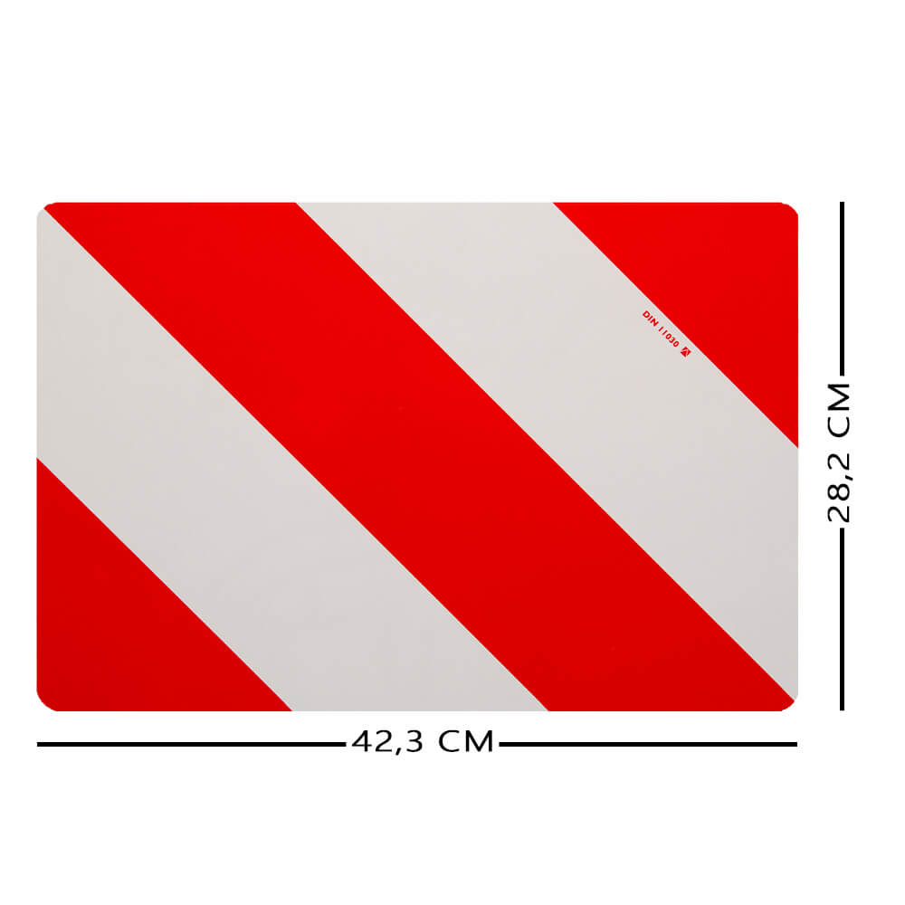 Warntafel rechtsweisend, für Land- und Forstwirtschaft, rot/weiß, 42,3 x 28,2 cm