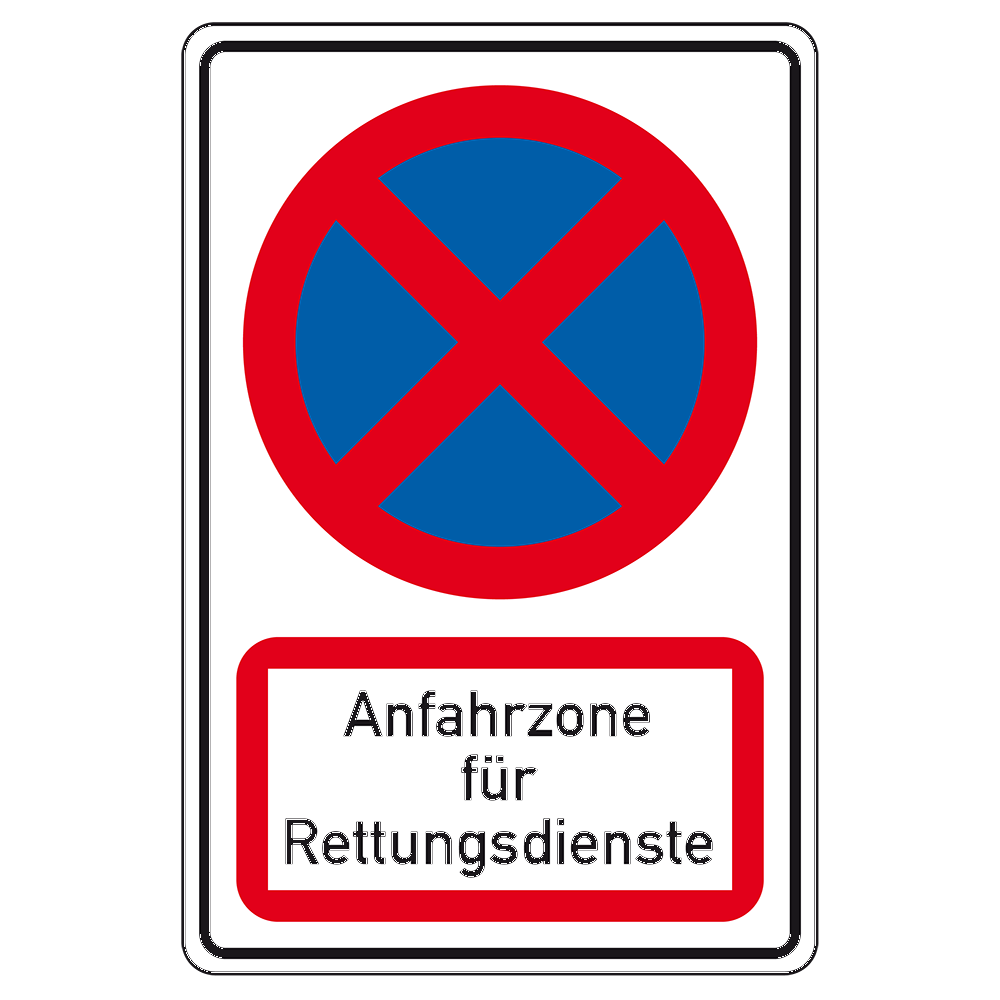Hinweisschild, Abs. Haltverbot, Anfahrzone für Rettungsdienste, RA, 60 x 90 cm, Halteverbot Schilder, Verkehrsschild
