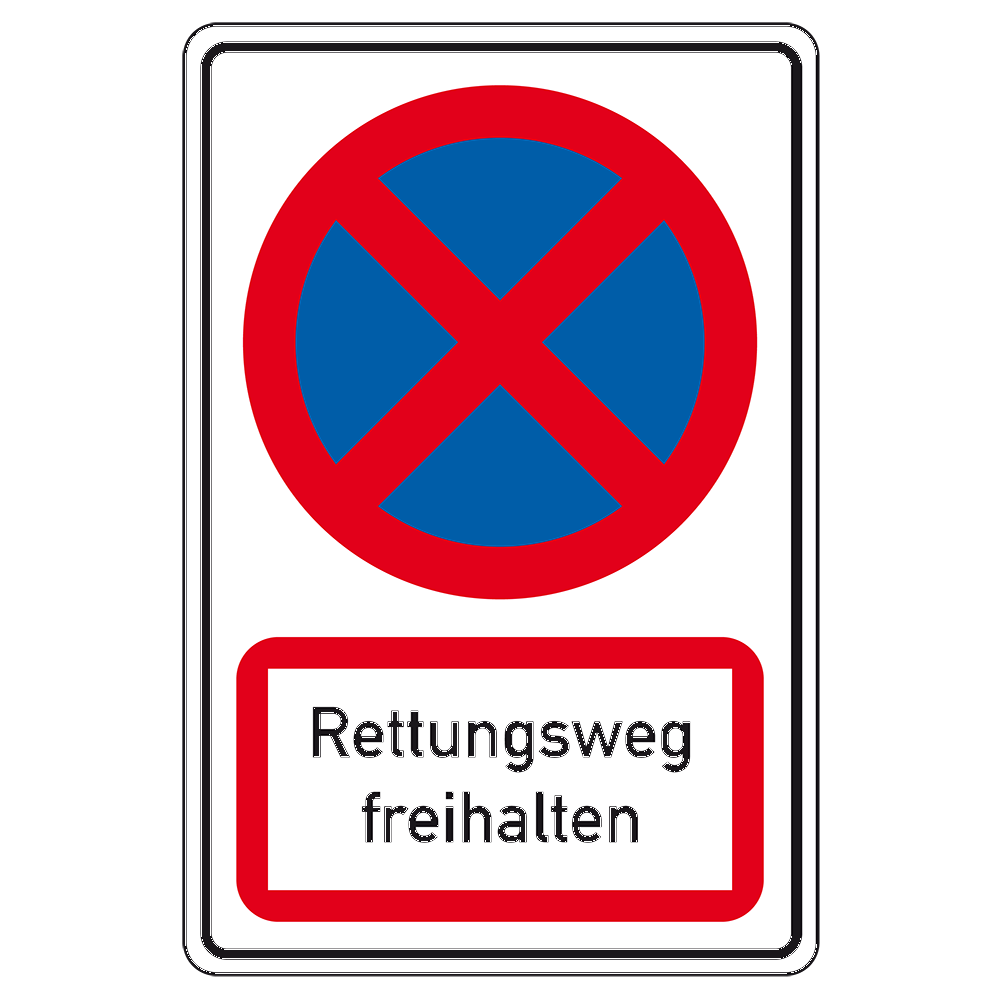 Hinweisschild, Absolutes Haltverbot, Rettungsweg freihalten, RA, 60 x 90 cm, Halteverbot Schilder, Verkehrsschild