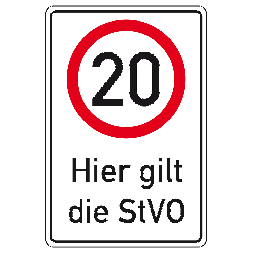 Hinweisschild, 20 km/h, Hier gilt die StVO, RA, 60 x 90 cm, Geschwindigkeitsschild, Schilder-Set