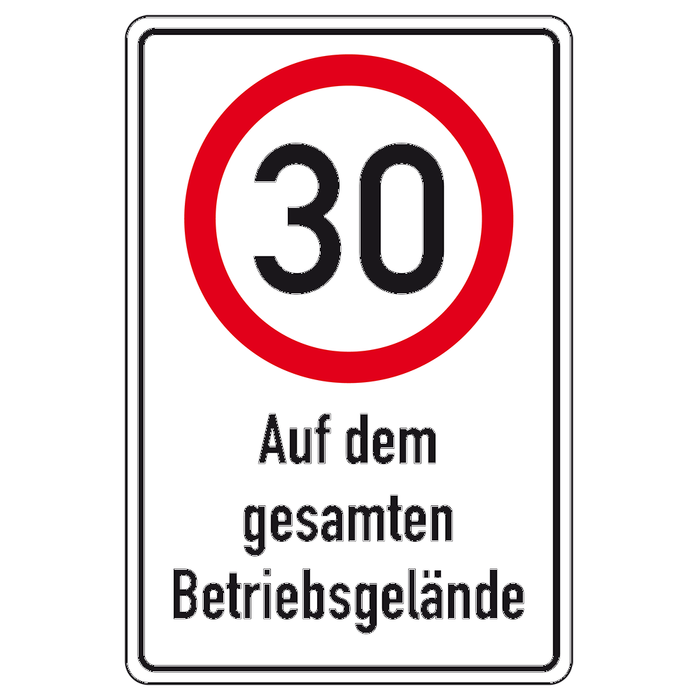 Hinweisschild, 30 km/h, Auf dem gesamten Betriebsgelände, RA, 60 x 90 cm, Geschwindigkeitsschild, Schilder-Set