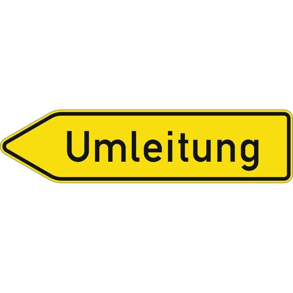 Richtzeichen VZ 454-10, Umleitungswegweiser, linksweisend, RA, 125 x 35 cm, Umleitungsschild, Verkehrszeichen Umleitung, Schild Umleitung
