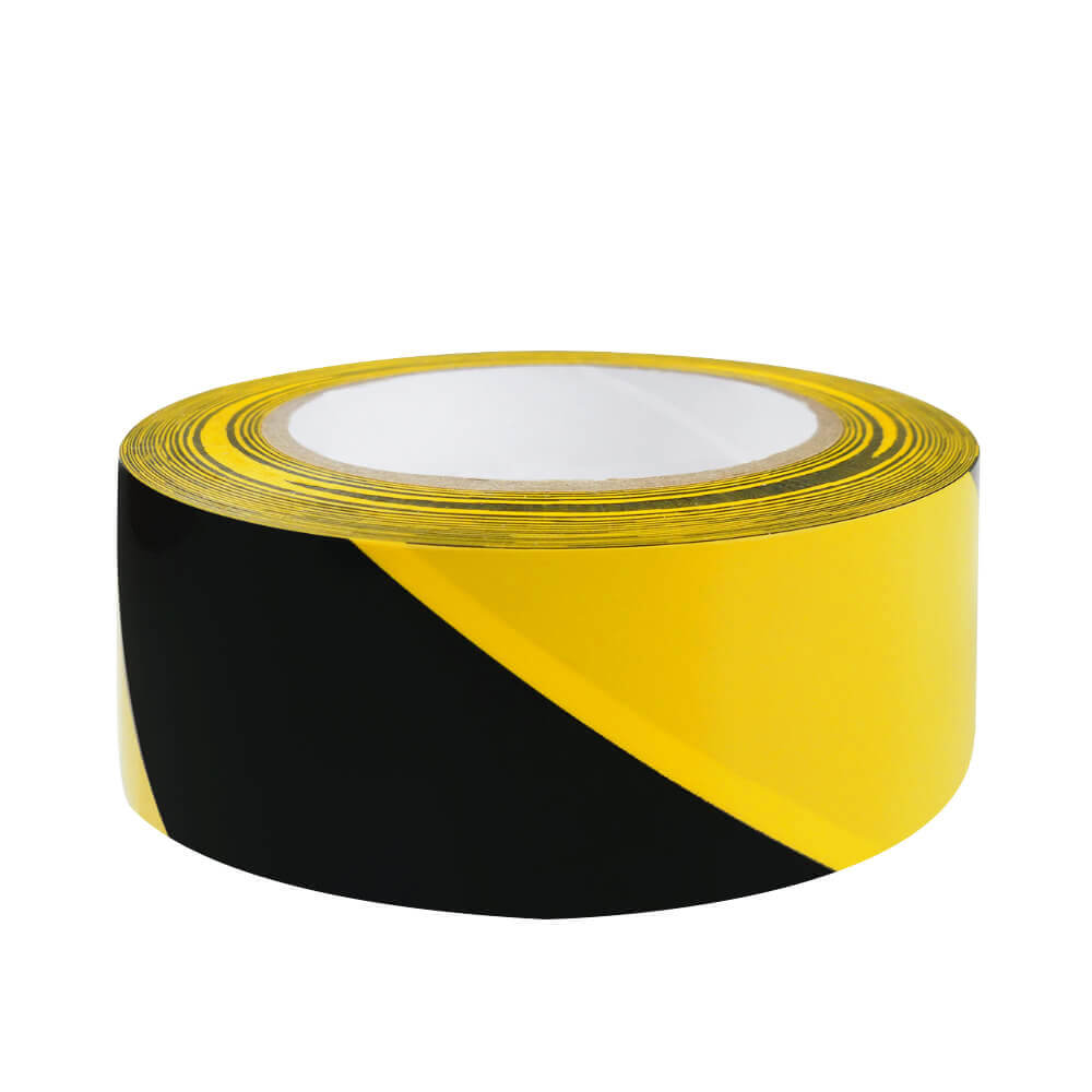 Bodenmarkierungsband Standard, gelb/schwarz, PE-Folie, 5 cm, 33 m/Rolle