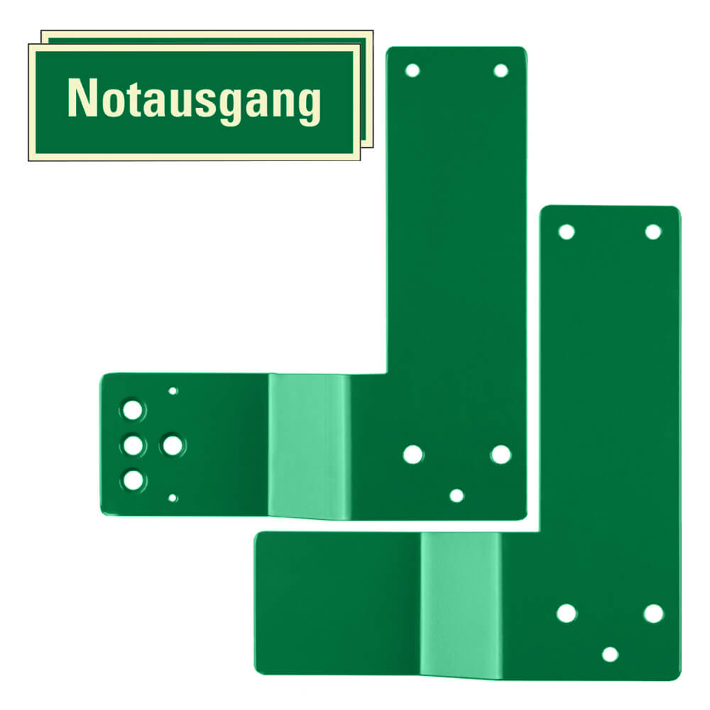 Montageplatten, Distanzstücke für Türwächter, Panikstangen-Tür, Scharnier rechts