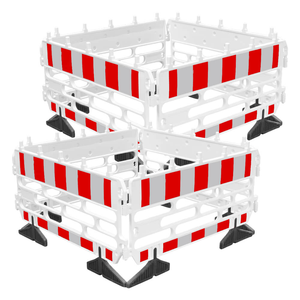 XL-Schachtabsperrung, Schachtschutzgitter, 8-teilig, rot/weiß, RA1, 200 x 200 cm