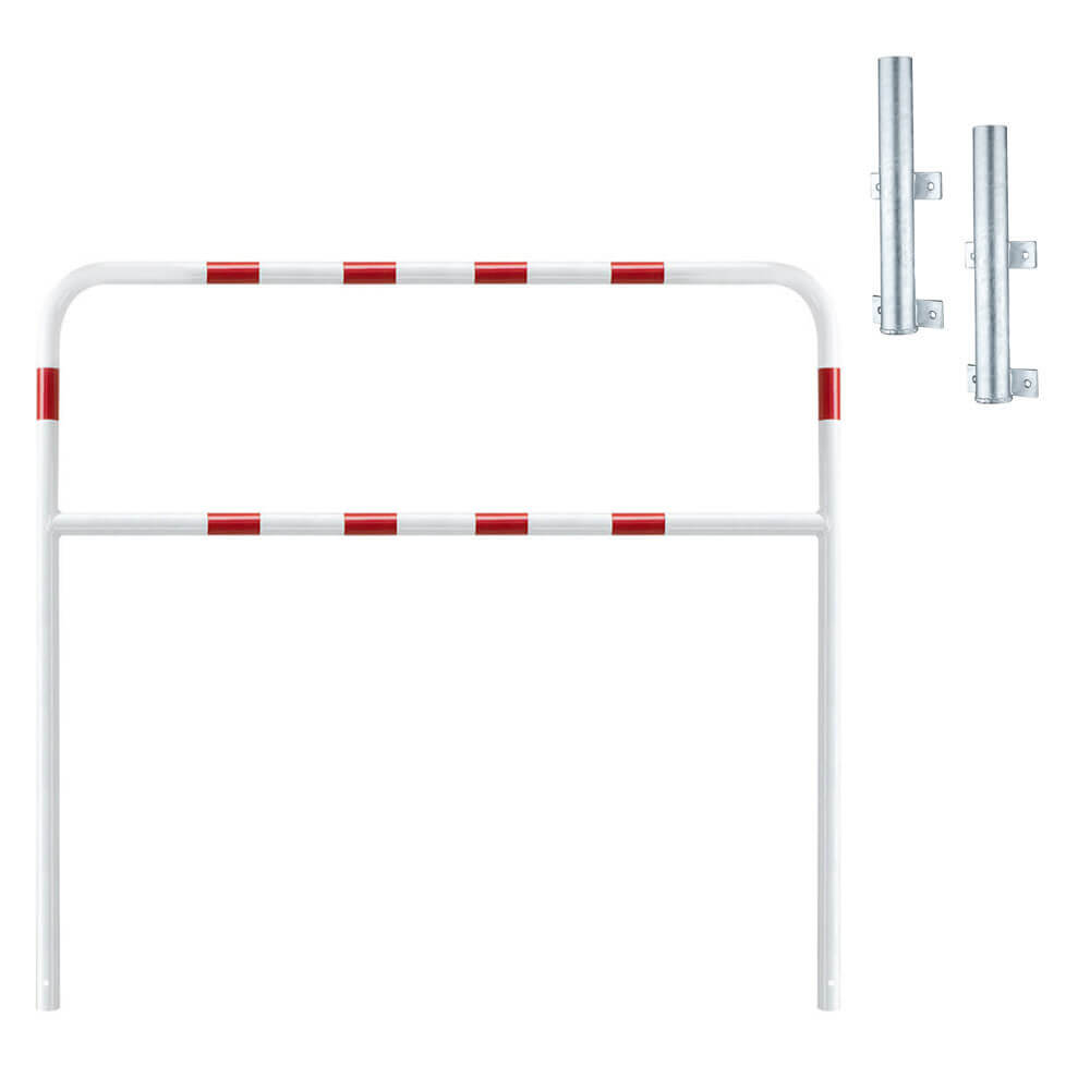 ROBUSTO Rammschutzbügel ECO für Laderampen, Knieholm, r/w, Stahl, 150 x 100 cm