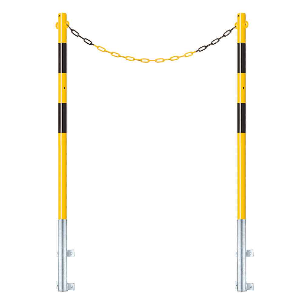 ROBUSTO Schutzpfosten-Set ECO, g/s, Ø 4,2 cm, 140 cm, mit Haken und Einfachkette