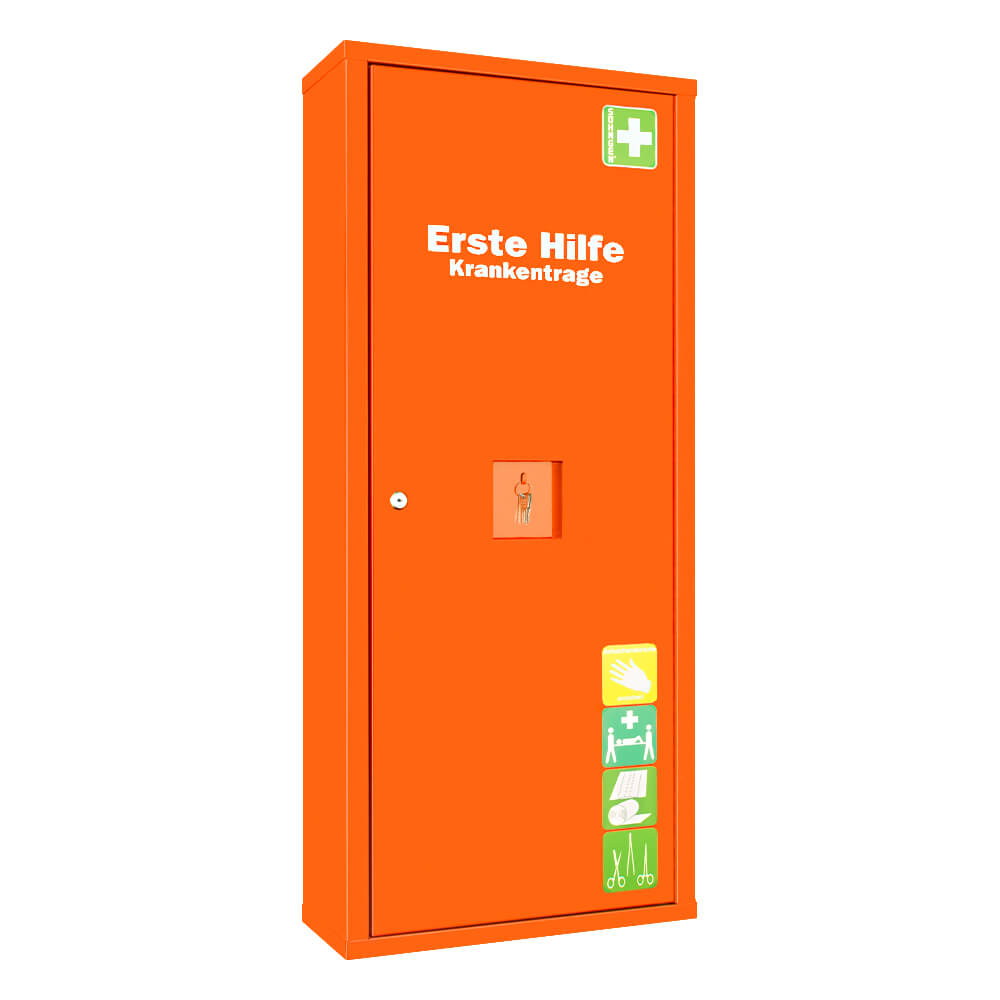 SÖHNGEN Anbauschrank SAFE für Erste-Hilfe-Material, orange, 49 x 20 x 112 cm, Erste Hilfe Schrank, Sanitätswandschrank
