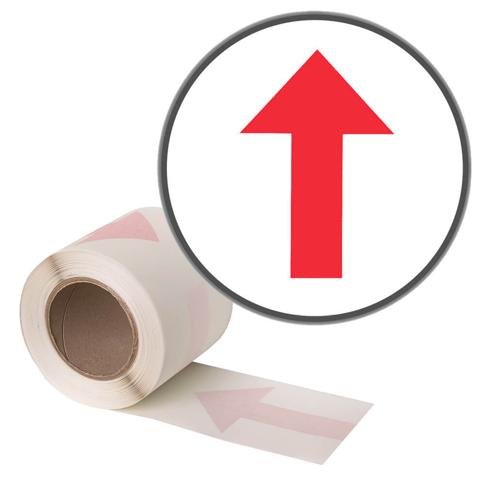 Bodenmarkierungspfeile, strapazierfähig, rot, 13,5 cm lang, 110/Rolle