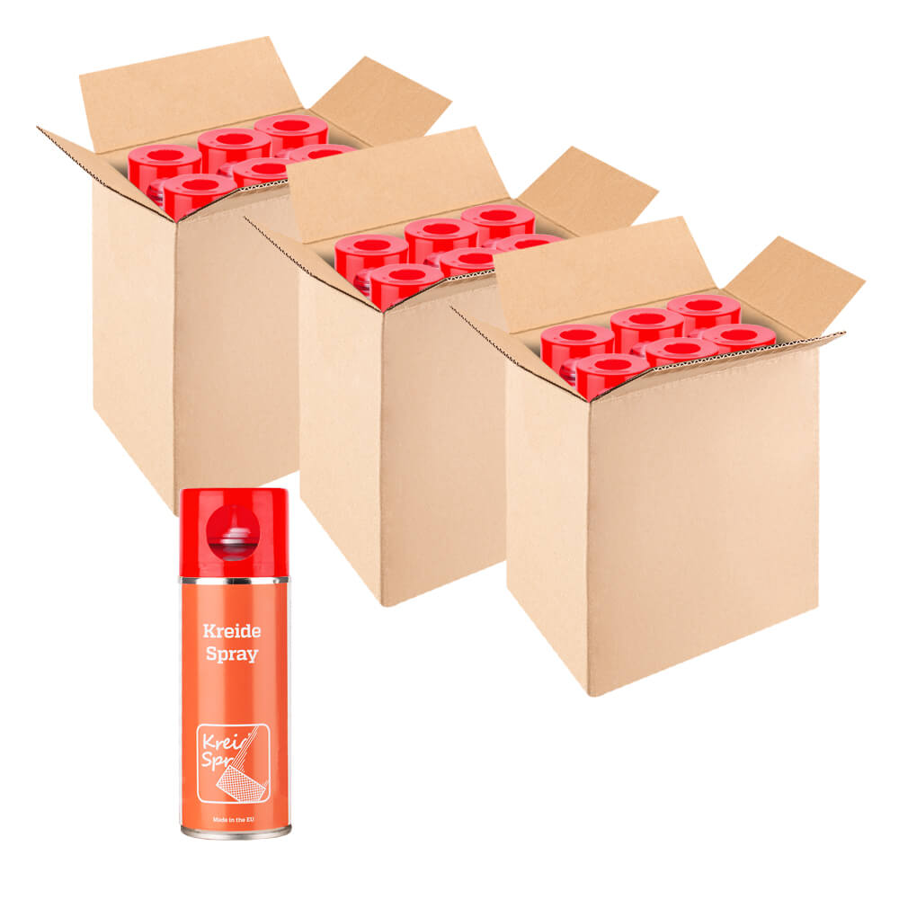 18 Dosen Kreidespray, rot, temporärer Einsatz, 8 - 20 Tage, 400 ml Spraydose