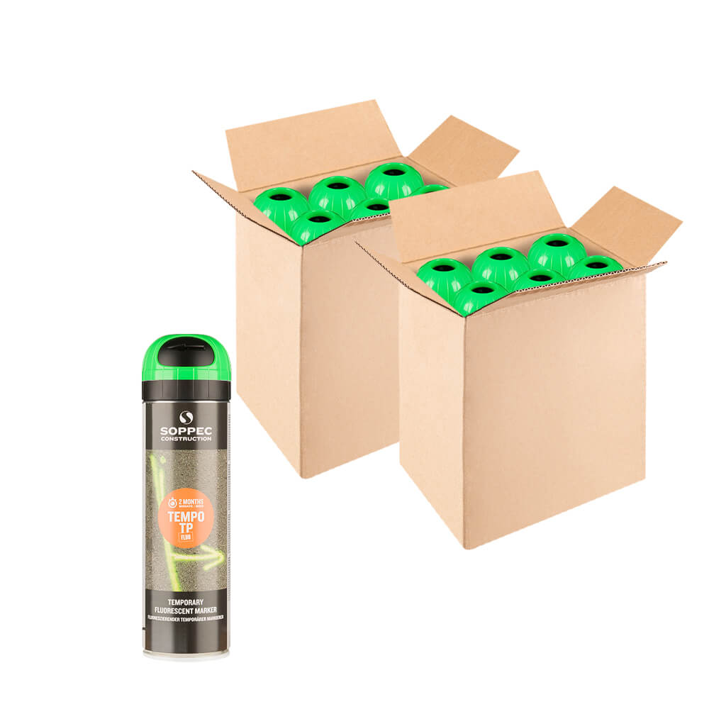 SOPPEC Tempo T.P. Markierfarbe, grün, temporär, 8 Wochen, 500 ml, 12 Dosen