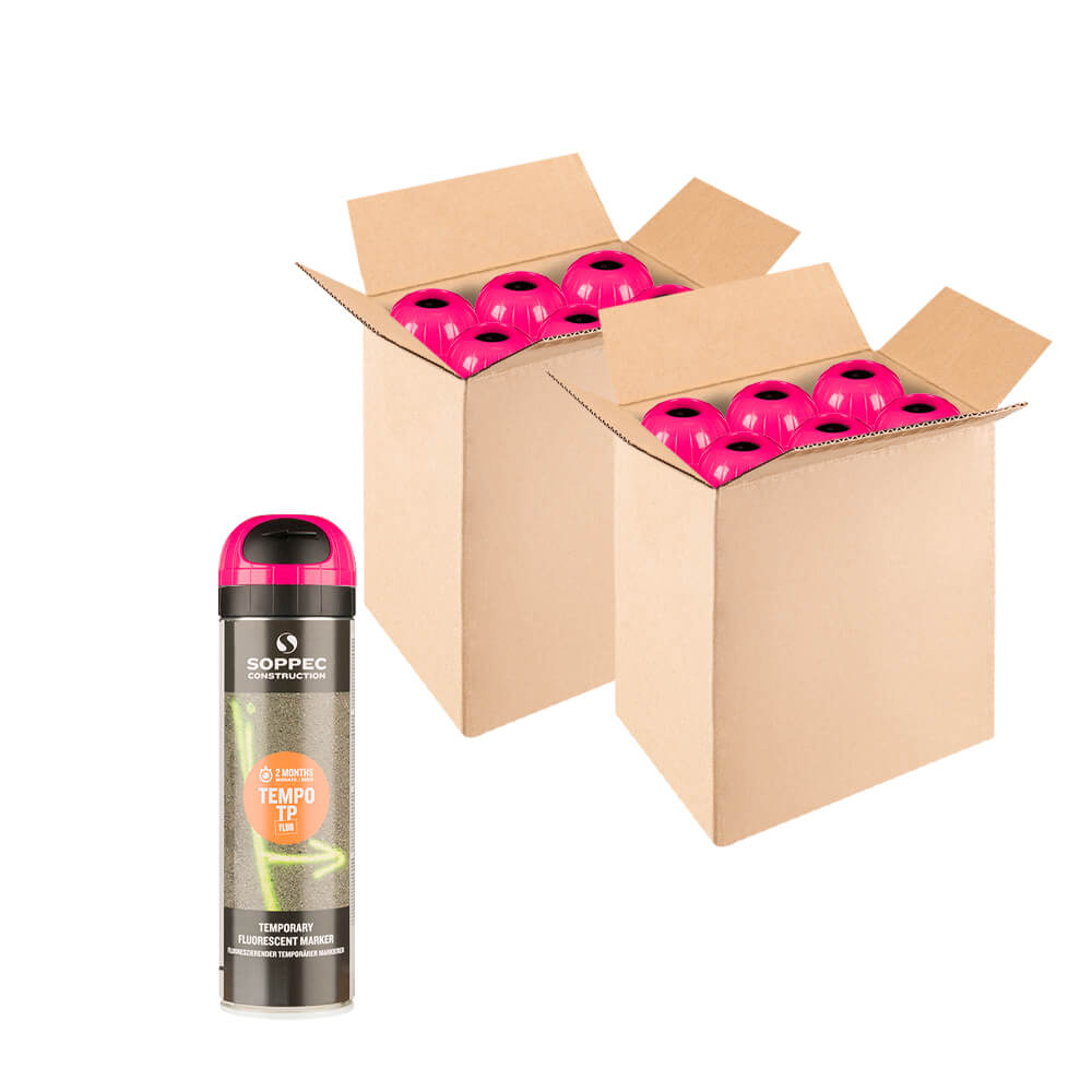 SOPPEC Tempo T.P. Markierfarbe, pink, temporär, 8 Wochen, 500 ml, 12 Dosen