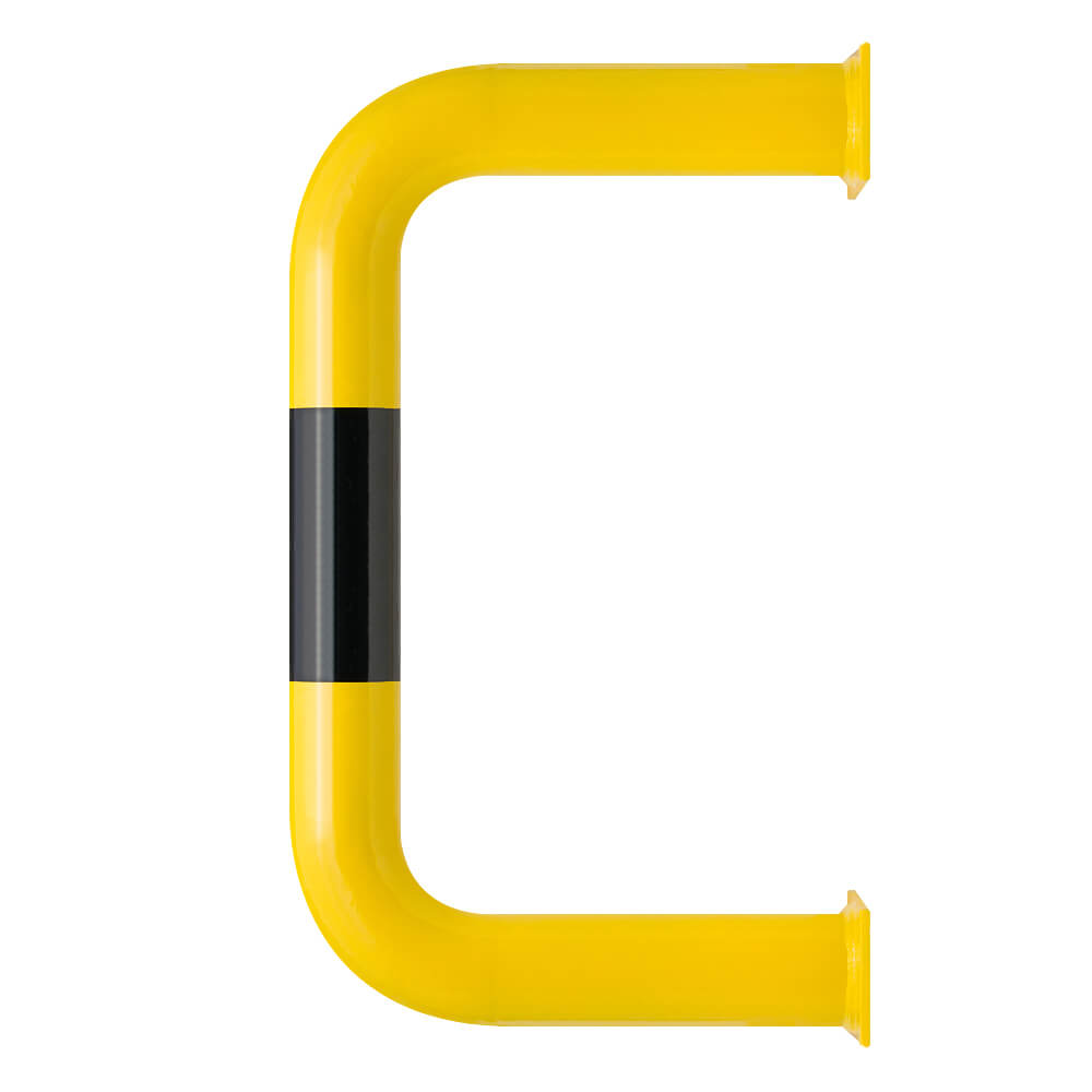 ROBUSTO Wandschutzbügel, gelb/schwarz, aufdübeln, Stahl, Ø 6 cm, 50 x 30 cm