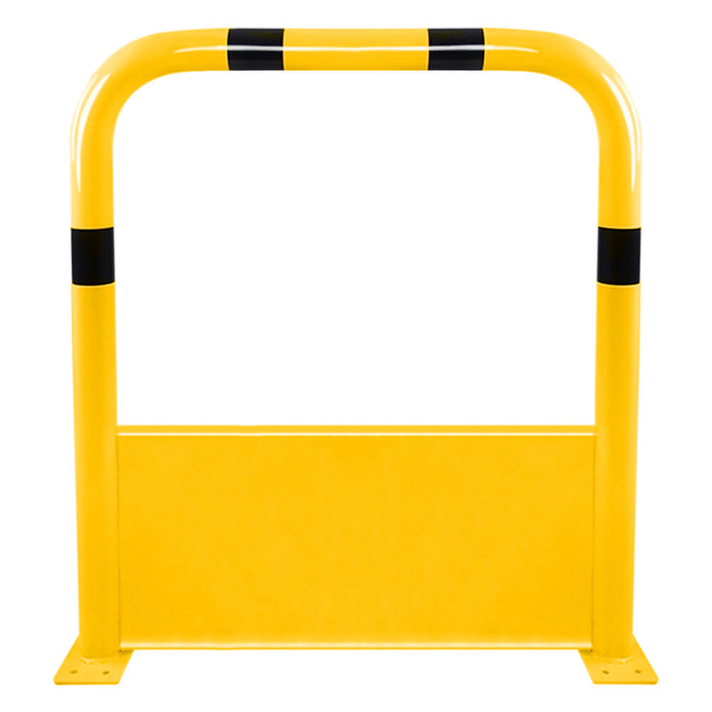 ROBUSTO Rammschutzbügel, Unterfahrschutz, gelb, aufdübeln, Stahl, 100 x 115 cm
