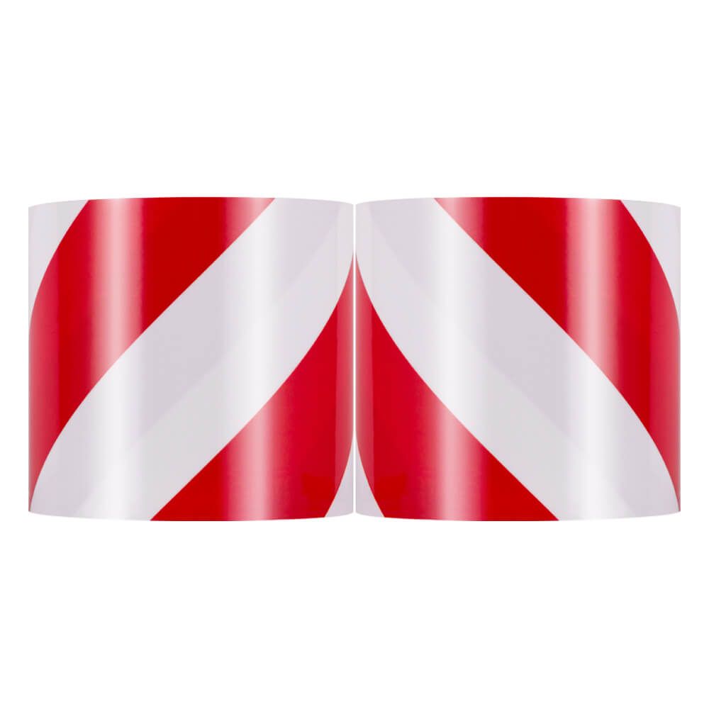 Warnmarkierungsband, PE, Laminat,rechts/links,r/w, 10 cm, 16,50 m, 2 Rollen