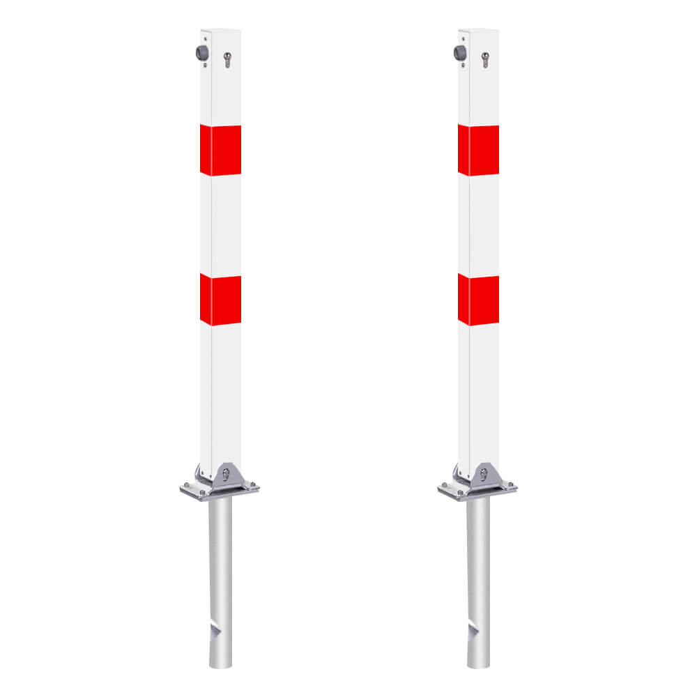 BIGPACK 2x ROBUSTO Klapp-Pfosten, versch.schl., r/w, einbetonieren, Stahl, 140cm