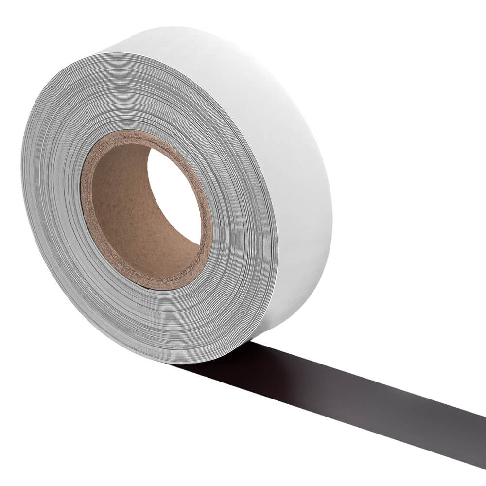 Magnetband, weiß, zuschneidbar, beschriftbar, Breite 50 mm, 30 m / Rolle