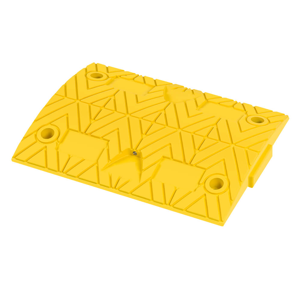 Bodenschwelle 20 km/h, Mittelstück Temposchwelle, gelb, 50 x 40 x 5 cm, Fahrbahnschwelle, Geschwindigkeitsreduzierung, Temposchwelle