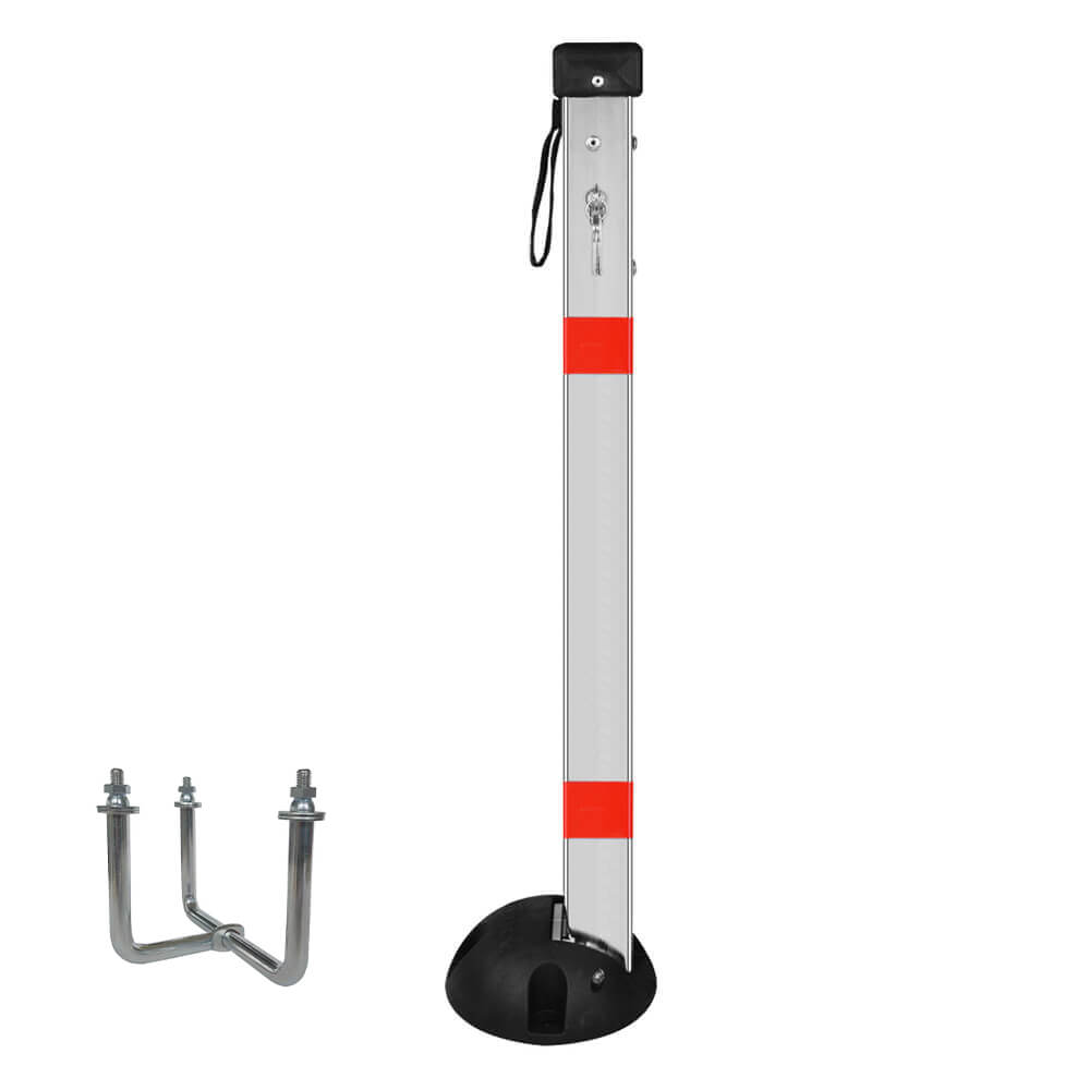 Parkpfosten PARKY AR 700, zum Einbetonieren, gleichschließend, 90 cm hoch, Absperrpfosten klappbar, Poller, Klapppfosten