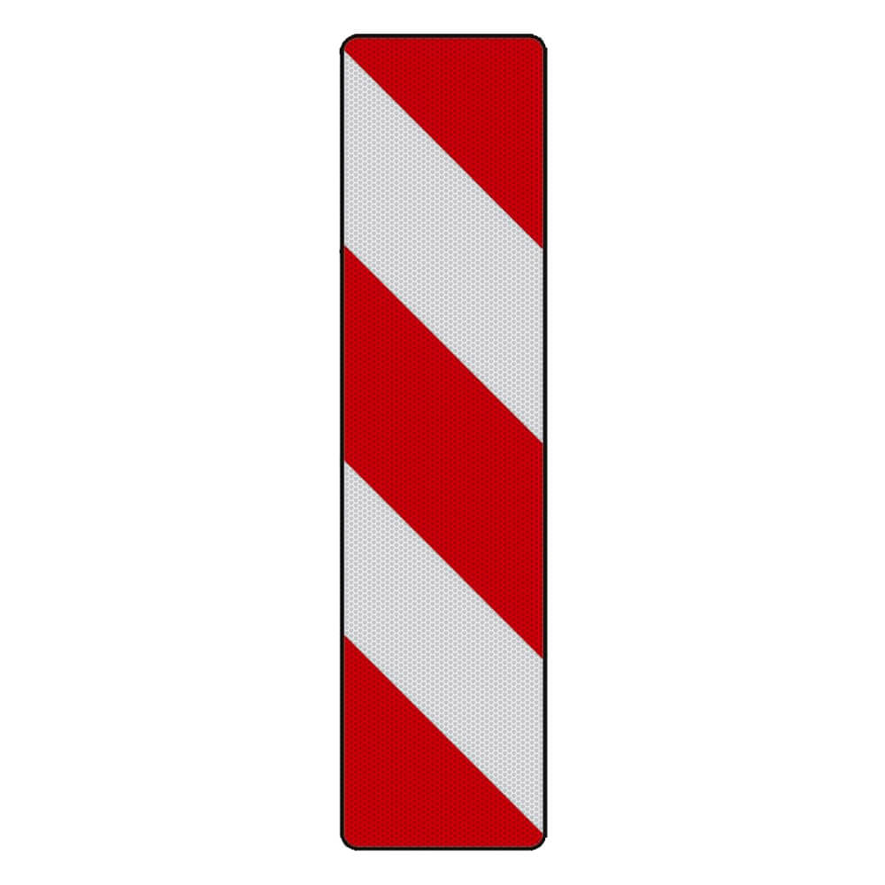 Leitbake, StVO/RSA, rechtsweisend, fest, 1-seitig, Aluminium, RA2, 25 x 100 cm